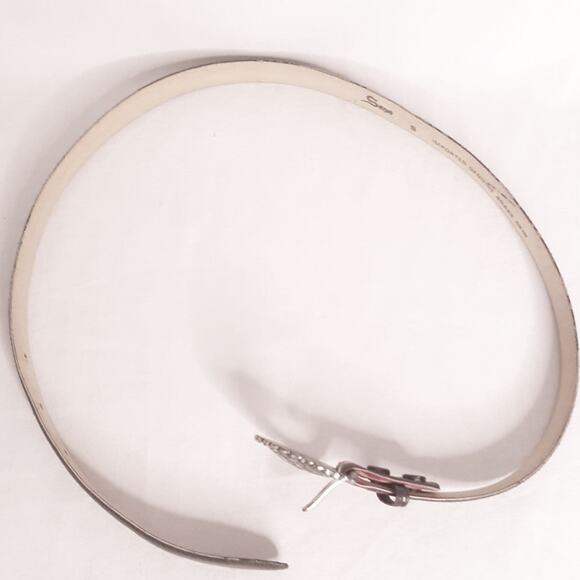 Serp Skinny Snake Skin Belt Womens XSmall Waist Darkest Brown 1993 Buckle Added - Picture 5 of 11